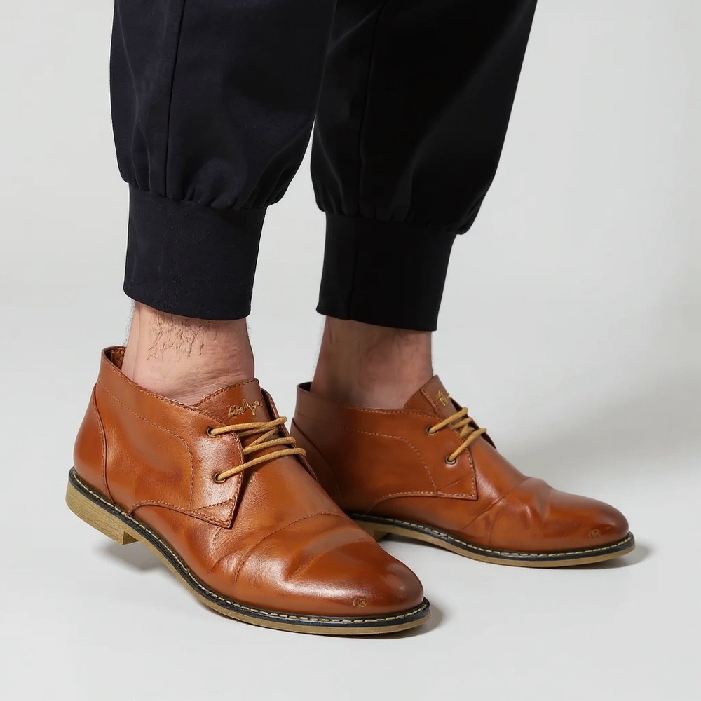 London Fog Collection Men's Brown LFM‎ Blackburn Chukka Dress Boots Size 10.5M